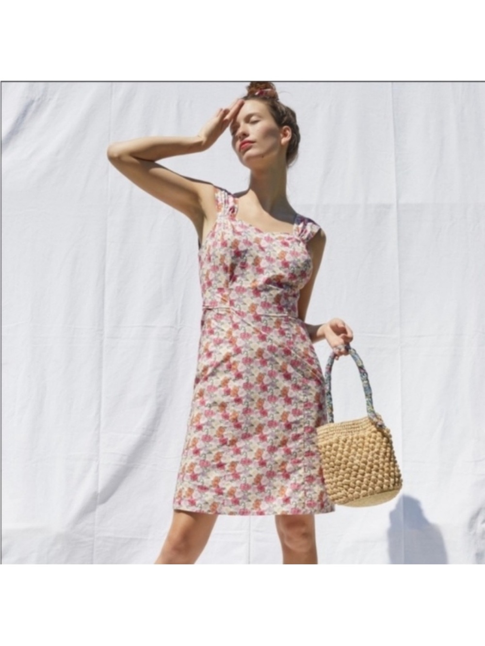Sleeveless Floral Mini Dress in Pink